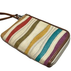 Fossil‎ Vintage patchwork leather wristlet with cardholders